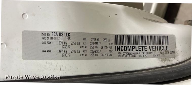 image for item EH7520 2015 Dodge Grand Caravan handicap accessible van