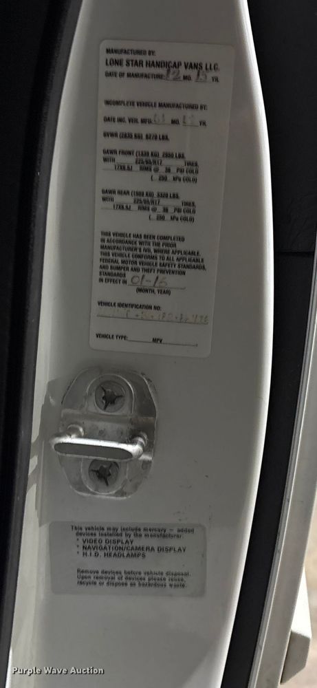 image for item EH7520 2015 Dodge Grand Caravan handicap accessible van