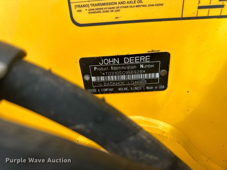 image for item EL0020 2006 John Deere 310SG backhoe
