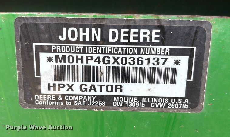 image for item EM8201 2005 John Deere Gator HPX utility vehicle