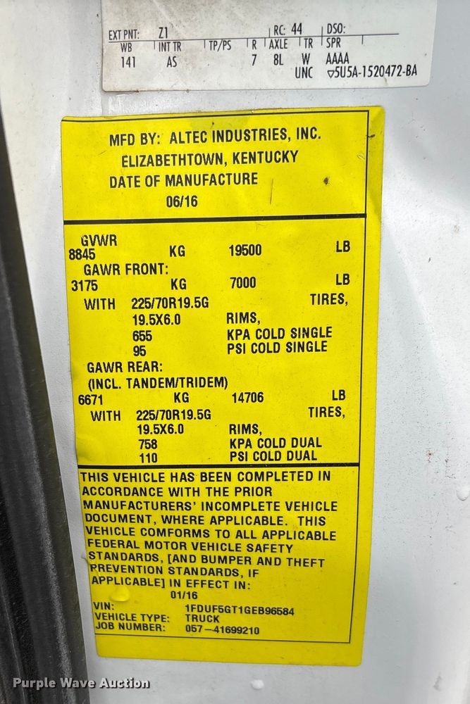 image for item EM8206 2016 Ford F550 Super Duty XL bucket truck