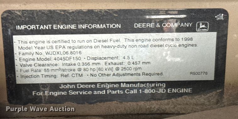 image for item EM8227 1998 CompAir LeRoi Q185DUE air compressor