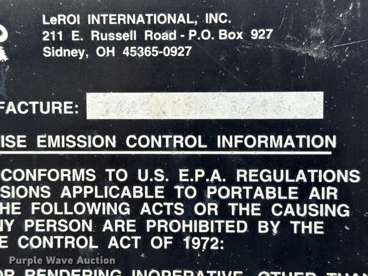 image for item EM8227 1998 CompAir LeRoi Q185DUE air compressor