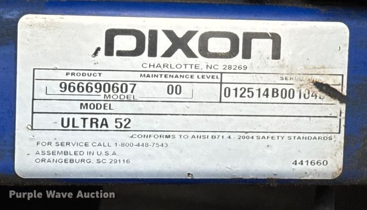image for item EM8238 Dixon Ultra 52 ZTR lawn mower