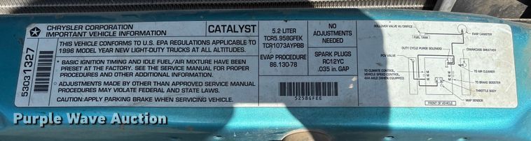 image for item EM8253 1996 Dodge Ram 1500 pickup truck