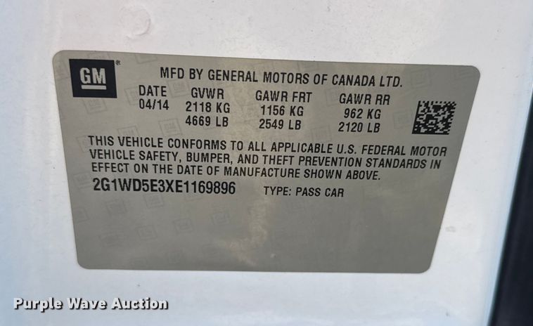 image for item EM8315 2014 Chevrolet Impala Police Cruiser 