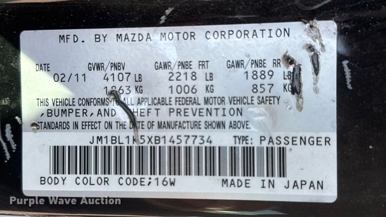 image for item EM8341 2011 Mazda Mazda 3 
