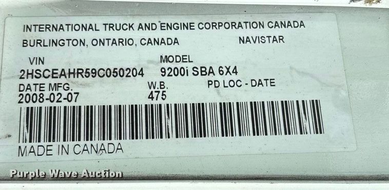 image for item EN5624 2009 International 9200i dump truck