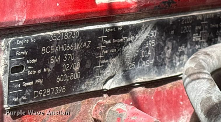 image for item EN5625 2009 International 9200i dump truck