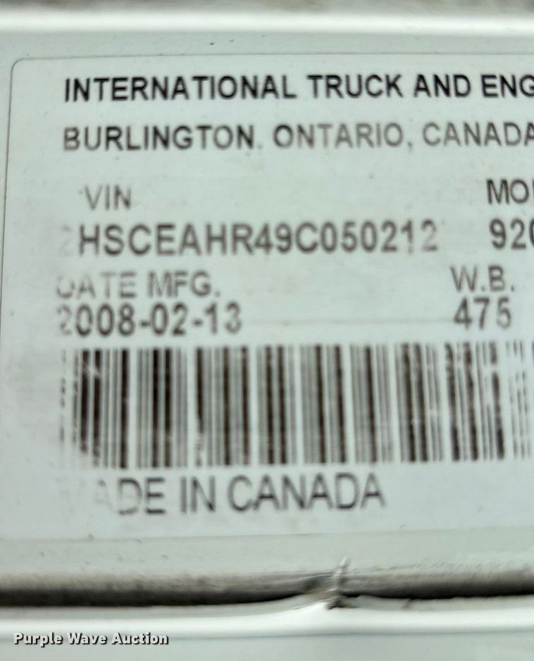 image for item EN5625 2009 International 9200i dump truck