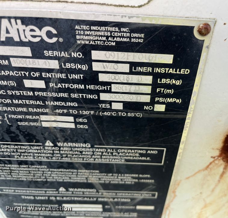 image for item EN5629 2012 Ford F750 Super Duty XL forestry bucket truck