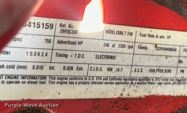 image for item EN5629 2012 Ford F750 Super Duty XL forestry bucket truck