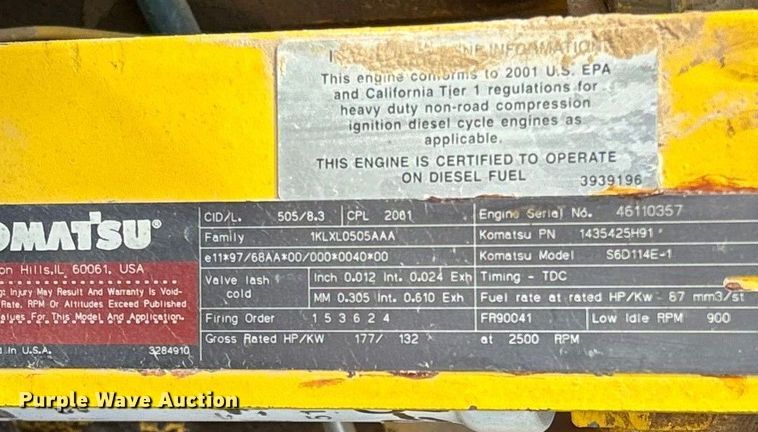 image for item EN5631 2002 Galion 850C motor grader