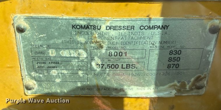 image for item EN5632 1994 Galion 850 motor grader