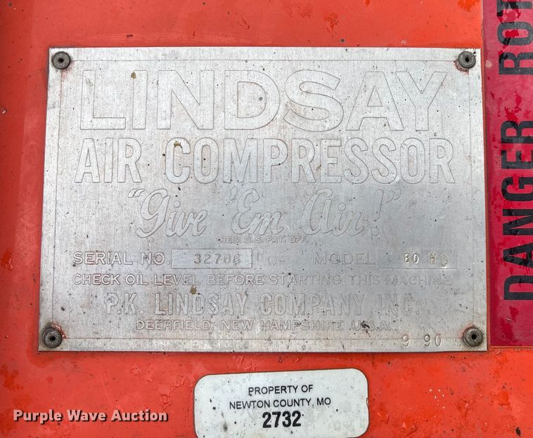 image for item EN5646 Lindsay 80 HC air compressor