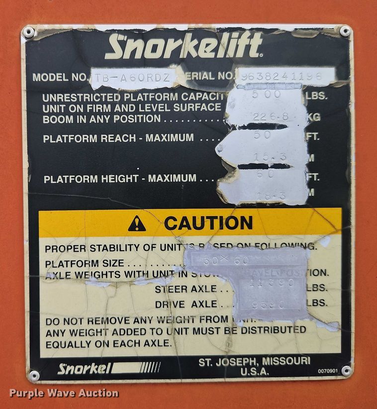 image for item EO4683 Snorkelift TB60 boom lift