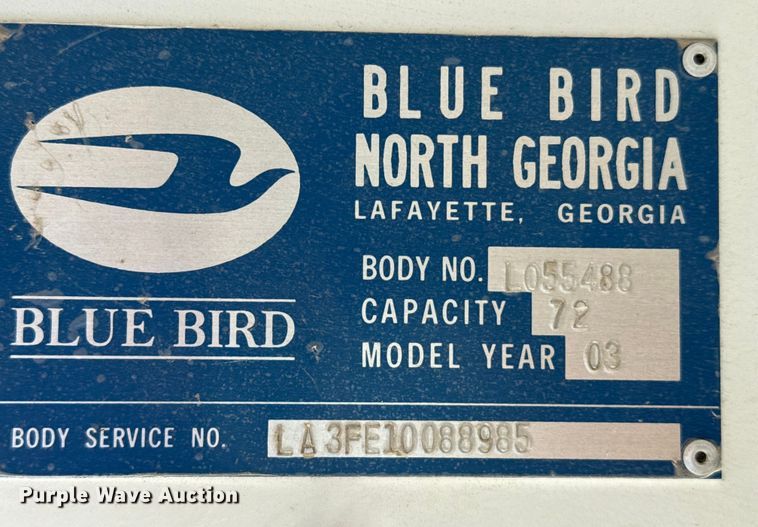 image for item EP0679 2003 Blue Bird school bus