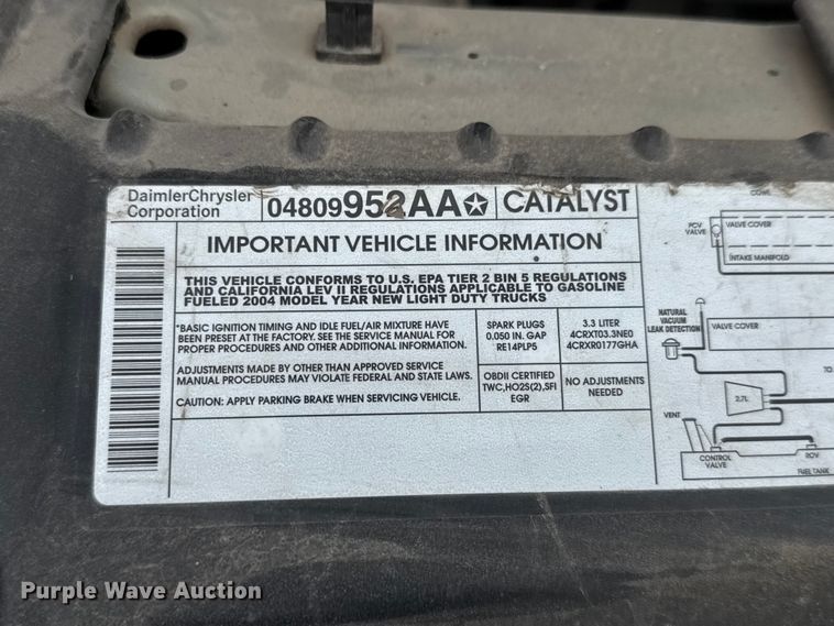 image for item EQ1002 2004 Dodge Caravan SXT van