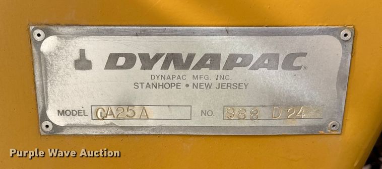 image for item ER0147 Dynapac CA25A single drum vibratory roller