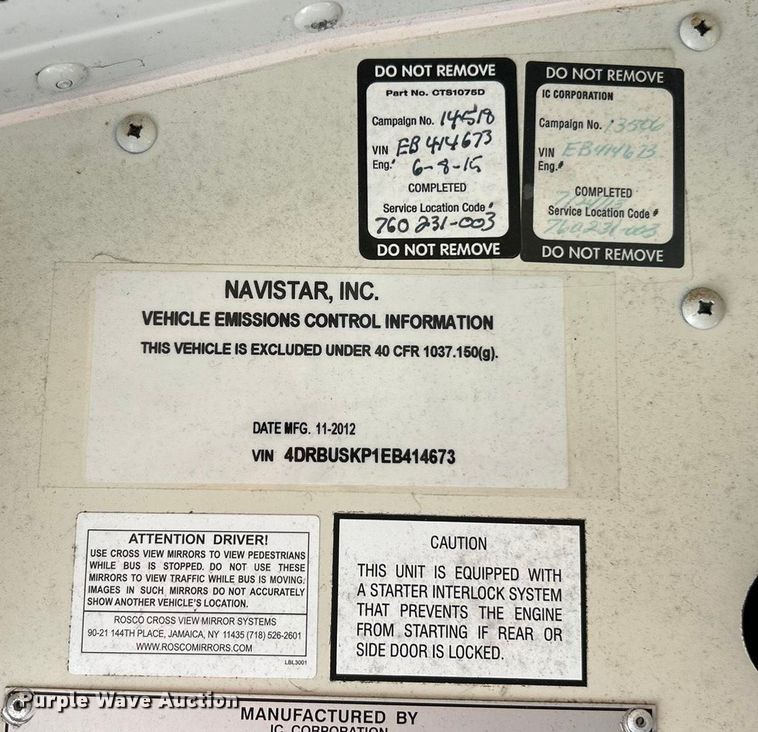 image for item ET3249 2014 IC PB105 school bus