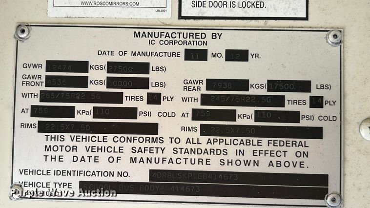 image for item ET3249 2014 IC PB105 school bus