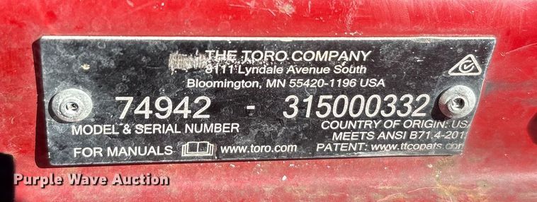 image for item EU0116 Toro 5000 series ZTR lawn mower