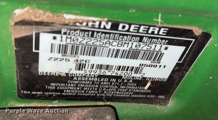 image for item EU4694 2011 John Deere EZtrak ZTR lawn mower