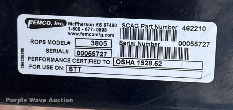 image for item EU5022 Scag STT61V-25KBD ZTR lawn mower