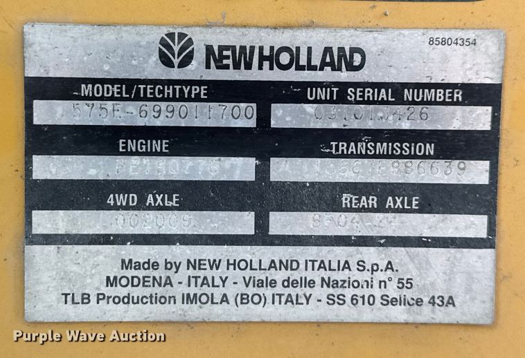 image for item EV1878 1998 New Holland 575E  backhoe