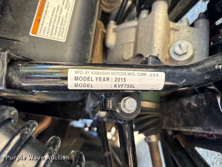 image for item EV1918 2015 Kawasaki Brute Force 750 ATV