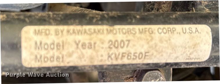 image for item EV1922 2007 Kawasaki Brute Force 650 ATV