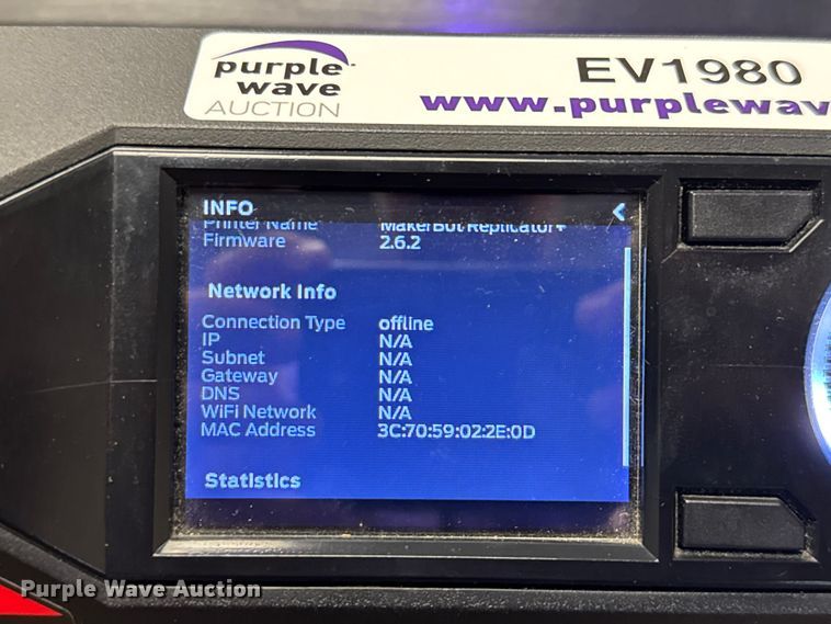 image for item EV1980 (2) MakerBot Replicator 3D printers