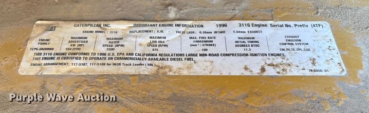 image for item EV3035 1997 Caterpillar 963B track loader