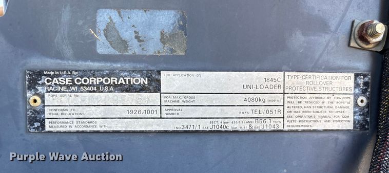 image for item EV3036 1997 Case 1845C skid steer loader