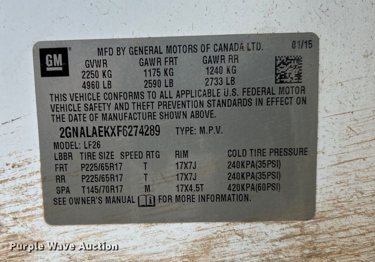 image for item EV3059 2015 Chevrolet Equinox SUV