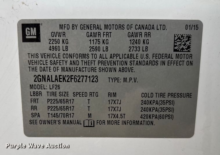 image for item EV3060 2015 Chevrolet Equinox SUV