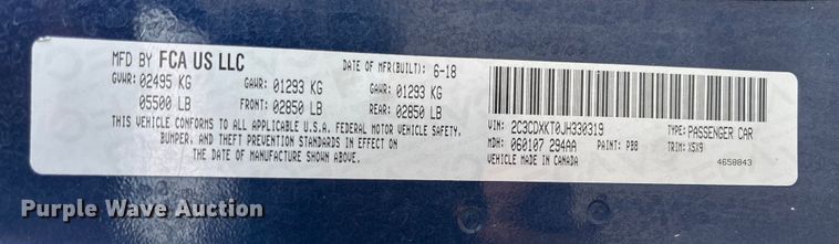 image for item EV3066 2018 Dodge Charger Police 