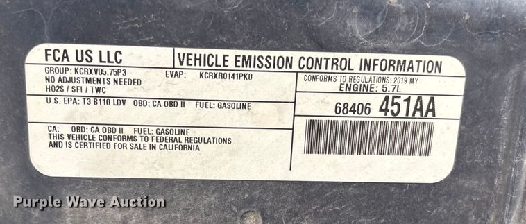 image for item EV3069 2019 Dodge Charger Police 