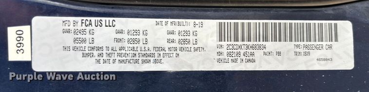 image for item EV3069 2019 Dodge Charger Police 