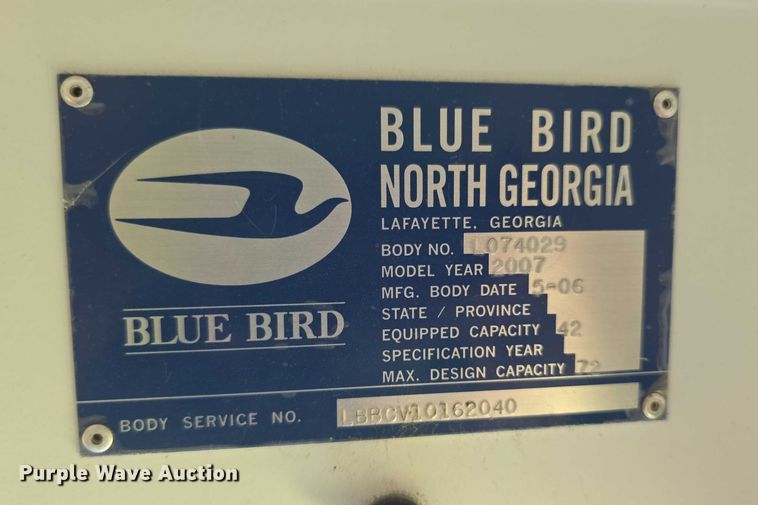 image for item FI0511 2007 Bluebird  school bus