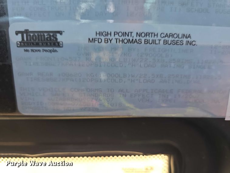 image for item FI0522 2009 Freightliner  Thomas Built school bus