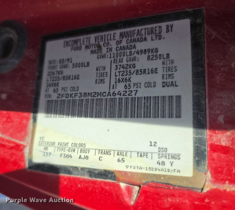 image for item FI0531 1991 Ford F350 Custom rescue vehicle