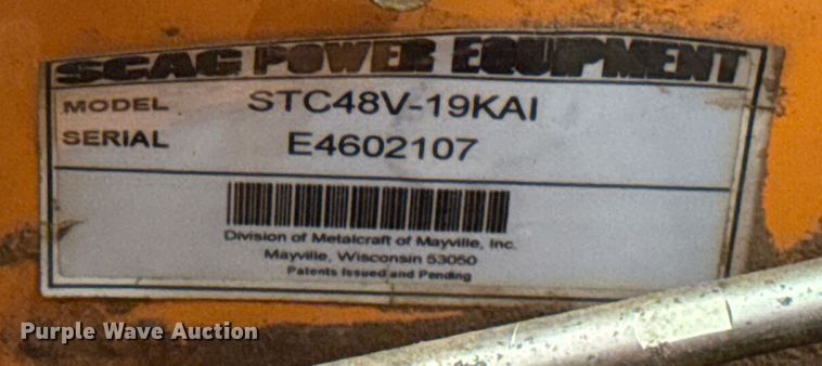 image for item GH9324 Scag STC48V-19KAI ZTR lawn mower