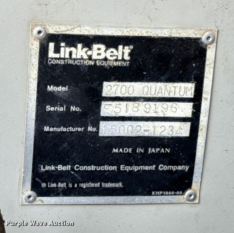 image for item GH9404 Link-Belt 2700 Quantum excavator