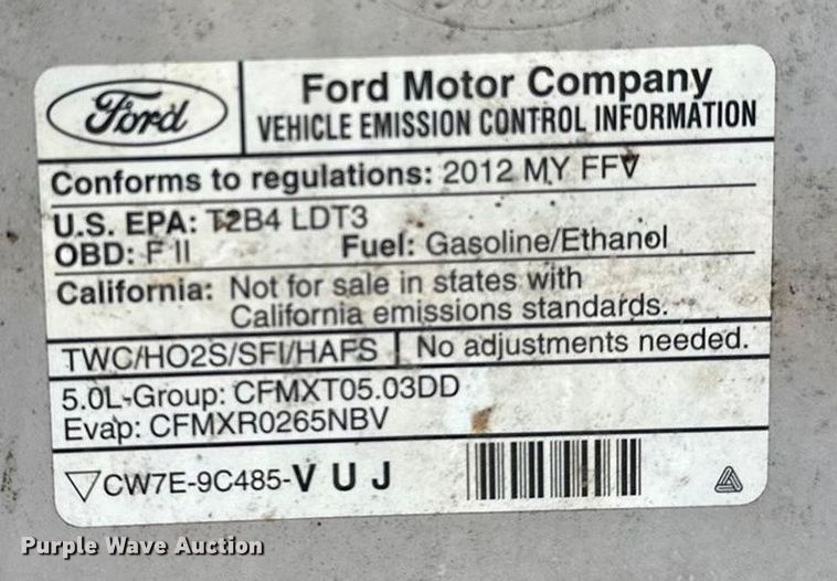 image for item OJ9930 2012 Ford F150 SuperCrew pickup truck