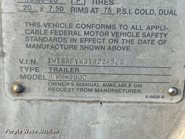 image for item DO2286 1996 Wilson DWH-400C grain trailer