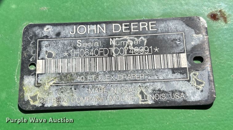 image for item EC3842 2012 John Deere 640FD flex draper head