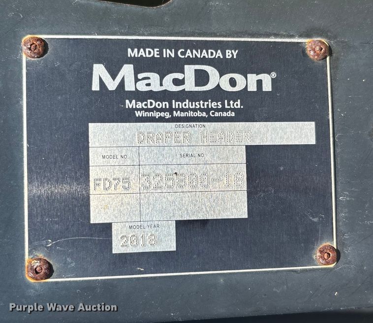 image for item EC3843 2018 MacDon FD75-D flex draper head