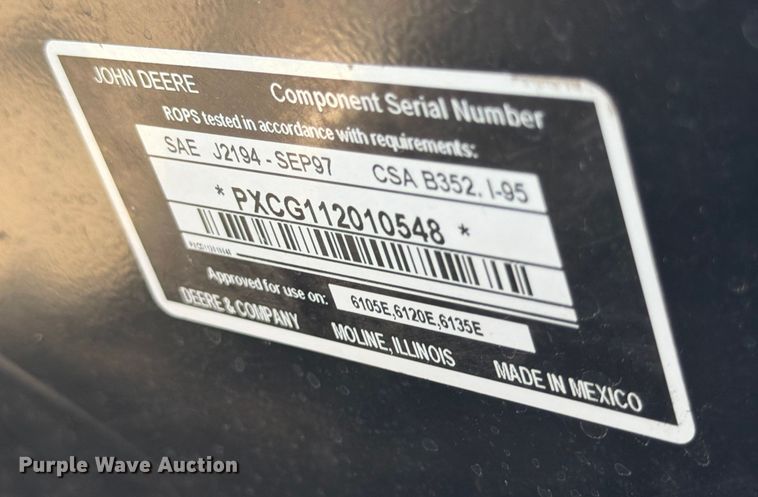 image for item ED5951 2022 John Deere 6105E MFWD tractor