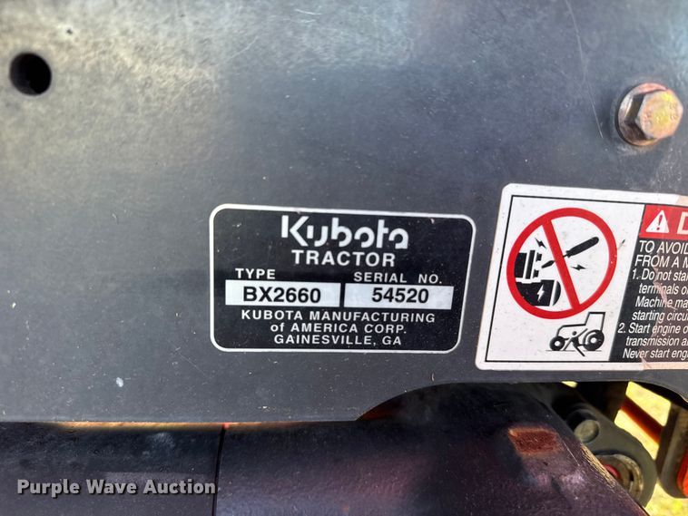 image for item ER2497 2008 Kubota BX2660 MFWD tractor